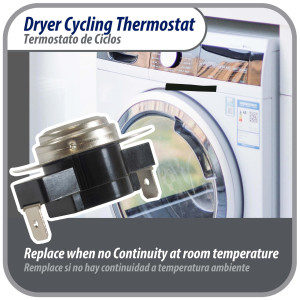 Appli Parts APDT-L250 Thermostat Dryer snap disc L-250-40F Hi limit opens at 250 F replacement for WH4X584 APDT-L250