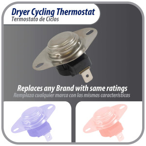 Appli Parts APDT-L250 Thermostat Dryer snap disc L-250-40F Hi limit opens at 250 F replacement for WH4X584 APDT-L250 Replaces 2934, 80000, 279052 286473, 298260, 299617, 339357, 339502 and others Appli Parts APDT-L250 Thermostat Dryer snap disc L-250-40F Hi limit opens at 250 F replacement for WH4X584 APDT-L250 Replaces 2934, 80000, 279052 286473, 298260, 299617, 339357, 339502 and others