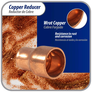 Appli Parts AP-R012038 Reductor de Cobre de 1/2x3/8 pulg Conexiones CxC soldadas para aplicaciones de refrigeracion, aire acondicionado y plomeria Tuberia de cobre ACR y Tipo L Appli Parts AP-R012038 Reductor de Cobre de 1/2x3/8 pulg Conexiones CxC soldadas para aplicaciones de refrigeracion, aire acondicionado y plomeria Tuberia de cobre ACR y Tipo L