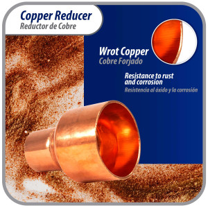 Appli Parts AP-R158078 Reductor de Cobre de 1-5/8x7/8 pulg Conexiones CxC soldadas para aplicaciones de refrigeracion, aire acondicionado y plomeria Tuberia de cobre ACR y Tipo L Appli Parts AP-R158078 Reductor de Cobre de 1-5/8x7/8 pulg Conexiones CxC soldadas para aplicaciones de refrigeracion, aire acondicionado y plomeria Tuberia de cobre ACR y Tipo L