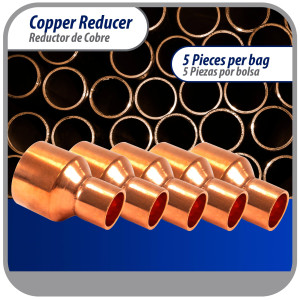 Appli Parts AP-R158078 Reductor de Cobre de 1-5/8x7/8 pulg Conexiones CxC soldadas para aplicaciones de refrigeracion, aire acondicionado y plomeria Tuberia de cobre ACR y Tipo L Appli Parts AP-R158078 Reductor de Cobre de 1-5/8x7/8 pulg Conexiones CxC soldadas para aplicaciones de refrigeracion, aire acondicionado y plomeria Tuberia de cobre ACR y Tipo L