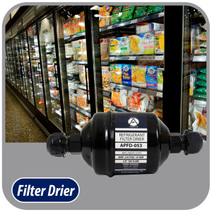 Appli Parts APFD-053 Filtro Secador 3/8 pulg para linea Liquido para Sistemas de Refrigeracion y aire acondicionado 053 SAE Rosca Universal Unidireccional 114mm Largo 51mm Ancho