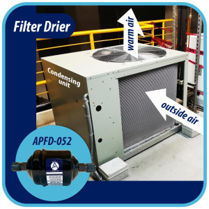 Appli Parts APFD-052 Filtro Secador 1/4 pulg para linea Liquido para Sistemas de Refrigeracion y aire acondicionado 052 SAE Rosca Universal Unidireccional 114mm Largo 51mm Ancho