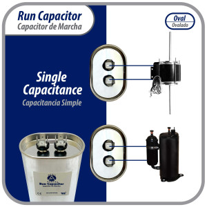 Appli Parts Run Capacitor for ac 70 Mfd uF (microfarads) 370VAC CBB65 Oval Universal fit for hvac and other applications in High in Wide CON-70-370 Appli Parts Run Capacitor for ac 70 Mfd uF (microfarads) 370VAC CBB65 Oval Universal fit for hvac and other applications in High in Wide CON-70-370