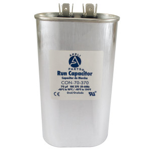 Appli Parts Run Capacitor for ac 70 Mfd uF (microfarads) 370VAC CBB65 Oval Universal fit for hvac and other applications in High in Wide CON-70-370 Appli Parts Run Capacitor for ac 70 Mfd uF (microfarads) 370VAC CBB65 Oval Universal fit for hvac and other applications in High in Wide CON-70-370