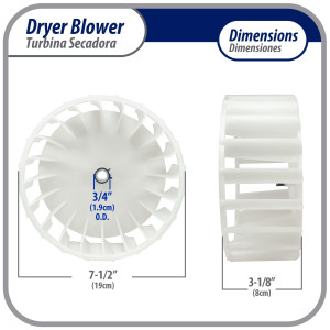 Y303836 Appli Parts Dryer Blower Wheel 303836AP Compatible with DE602, 5306599498, 1245880, 3-12913, 3-3836, 303836, 312913 Y303836 Appli Parts Dryer Blower Wheel 303836AP Compatible with DE602, 5306599498, 1245880, 3-12913, 3-3836, 303836, 312913