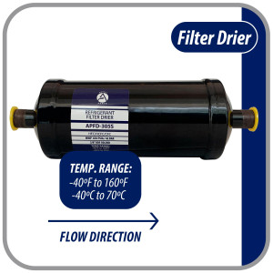 Appli Parts APFD-305S Filtro Secador 5/8 pulg para linea Liquido para Sistemas de Refrigeracion y aire acondicionado 305S ODF Soldable Universal Unidireccional 254mm Largo 83mm Ancho Appli Parts APFD-305S Filtro Secador 5/8 pulg para linea Liquido para Sistemas de Refrigeracion y aire acondicionado 305S ODF Soldable Universal Unidireccional 254mm Largo 83mm Ancho