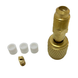 Appli Parts APMG-A3B36 R134,R22,R404,R410a Manifold Gauge Set, Brass Body, Includes 36 in long 1/4in SAE Hose Set and 5/16 in to 1/4 in SAE Adapter, Pressure psi, Temperature Fahrenheit Scales Appli Parts APMG-A3B36 R134,R22,R404,R410a Manifold Gauge Set, Brass Body, Includes 36 in long 1/4in SAE Hose Set and 5/16 in to 1/4 in SAE Adapter, Pressure psi, Temperature Fahrenheit Scales