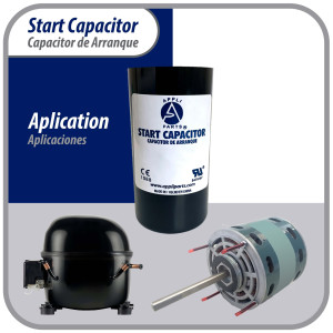 Appli Parts CON-270-250 Motor Start Capacitor 270-324 MFD uF, 250 VAC. Universal for Electric Motor Applications, 1.75 in Wide, 3.38 in Height