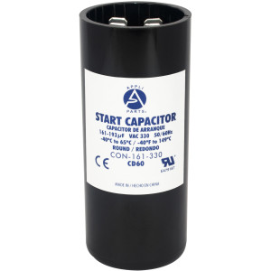 Appli Parts CON-161-330 Motor Start Capacitor 161-193 MFD uF, 330 VAC. Universal for Electric Motor Applications, 1.44 in Wide, 3.38 in Height