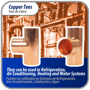 Appli Parts AP-T034 3/4 pulg Tee de Cobre Conexiones CxCxC soldadas para aplicaciones de refrigeracion, aire acondicionado y plomeria Tuberia de Cobre ACR y Tipo L