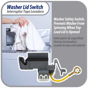 8318084 Appli Parts Interruptor Switch Lavadora de la Tapa Compatible con Whirlpool AP3180933, PS886960, WP8318084, AP6012742, ES8084, PS11745957, TJ90ES8084