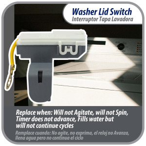 8318084 Appli Parts Interruptor Switch Lavadora de la Tapa Compatible con Whirlpool AP3180933, PS886960, WP8318084, AP6012742, ES8084, PS11745957, TJ90ES8084