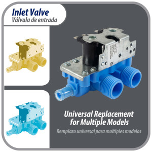 WH13X81 Appli Parts inlet water valve for washing machine 2 x 3/4 NPT Inlet 1 x 1/2 Outlet 110-120V 50/60Hz Universal replacement for General Electric and other brands APIV-2111 WH13X81 Appli Parts inlet water valve for washing machine 2 x 3/4 NPT Inlet 1 x 1/2 Outlet 110-120V 50/60Hz Universal replacement for General Electric and other brands APIV-2111