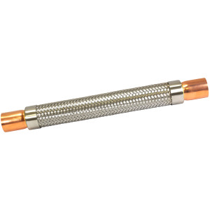 Appli Parts APVE-138 1-3/8 in Vibration Absorber Eliminator Sweat Connections 14-3/4 in Long 500 psi Max working and 3,265 psi Burst pressure Appli Parts APVE-138 1-3/8 in Vibration Absorber Eliminator Sweat Connections 14-3/4 in Long 500 psi Max working and 3,265 psi Burst pressure