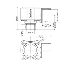 Danfoss 067B4011 Cuerpo Angular para Valvula Expansion TE 5 5/8 pulg x 7/8 pulg ODF Soldable 