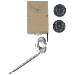 Appli Parts APRT-711 Refrigeration Mechanical Thermostat for Walk-in Coolers and Freezers with 2 Dial Reading Options, Fahrenheit -23 F to 94 F and Celsius -35 C to 35 C, Capillary Tube length 59 in with 4 in Bulb 16 A at 250 V