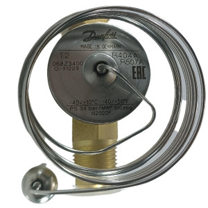 Danfoss 068Z3400 1/6 - 4.5TR Expansion Valve Body, T 2, R404A,R507A, 3/8x1/2 in, Flare, Internal Equalized, Single-flow, -40 to 50 F, Capacity determined by Orifice size Sold Separately, 068Z3508