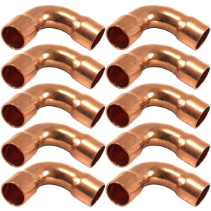 Appli Parts AP-C038LB10 3/8 90 Degree Elbow Long Turn Copper pipe fittings CxC Sweat connections for refrigeration, air conditioning and plumbing applications ACR and Type L copper pipe (10 x Bag) Appli Parts AP-C038LB10 3/8 90 Degree Elbow Long Turn Copper pipe fittings CxC Sweat connections for refrigeration, air conditioning and plumbing applications ACR and Type L copper pipe (10 x Bag)