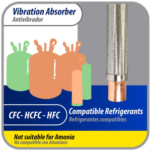 Appli Parts APVE-258 2-5/8 in Vibration Absorber Eliminator Sweat Connections 24 in Long 300 psi Max working and 3,265 psi Burst pressure Appli Parts APVE-258 2-5/8 in Vibration Absorber Eliminator Sweat Connections 24 in Long 300 psi Max working and 3,265 psi Burst pressure