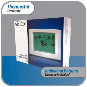 Ecox 7 Day Programmable air conditioning thermostat digital for home or office Touch Screen 5in LCD Backlit display 1 stage, 1C/1H cooling and heating battery (2xAA not Included) or 24 Volt Operated  Ecox 7 Day Programmable air conditioning thermostat digital for home or office Touch Screen 5in LCD Backlit display 1 stage, 1C/1H cooling and heating battery (2xAA not Included) or 24 Volt Operated