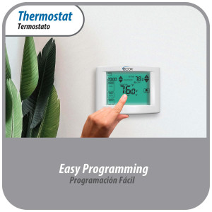 Ecox 7 Day Programmable air conditioning thermostat digital for home or office Touch Screen 5in LCD Backlit display 1 stage, 1C/1H cooling and heating battery (2xAA not Included) or 24 Volt Operated  Ecox 7 Day Programmable air conditioning thermostat digital for home or office Touch Screen 5in LCD Backlit display 1 stage, 1C/1H cooling and heating battery (2xAA not Included) or 24 Volt Operated