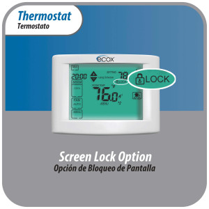 Ecox 7 Day Programmable air conditioning thermostat digital for home or office Touch Screen 5in LCD Backlit display 1 stage, 1C/1H cooling and heating battery (2xAA not Included) or 24 Volt Operated  Ecox 7 Day Programmable air conditioning thermostat digital for home or office Touch Screen 5in LCD Backlit display 1 stage, 1C/1H cooling and heating battery (2xAA not Included) or 24 Volt Operated
