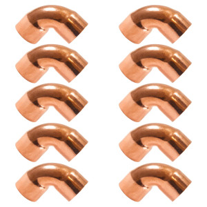 Appli Parts AP-C012B10 1/2 90 Degree Elbow Short Turn Copper pipe fittings CxC Sweat connections for refrigeration, air conditioning and plumbing applications ACR and Type L copper pipe (10 x Bag) Appli Parts AP-C012B10 1/2 90 Degree Elbow Short Turn Copper pipe fittings CxC Sweat connections for refrigeration, air conditioning and plumbing applications ACR and Type L copper pipe (10 x Bag)