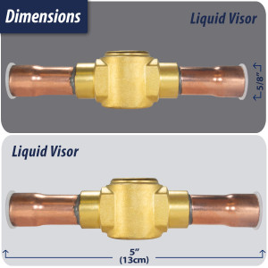 Appli Parts APSG-58AS 5/8 in Sight Glass and liquid moisture indicator Solder connections with Solid Body for HVAC/R installations suitable for CFC HCFC HFC refrigerants