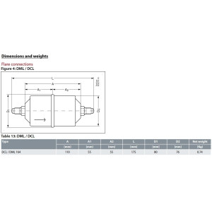 Danfoss 023Z5009 1/2in Liquid Line Refrigerant AC Filter Drier hvac refrigeration Flare 6.7-10tons Unidirectional 6-7/8in Long 3-1/8in Wide DCL 164 Danfoss 023Z5009 1/2in Liquid Line Refrigerant AC Filter Drier hvac refrigeration Flare 6.7-10tons Unidirectional 6-7/8in Long 3-1/8in Wide DCL 164