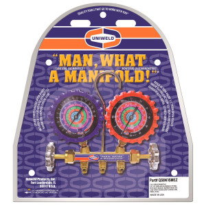 Juego Manometro Uniweld Completo 2-V Con Mangueras Smb Ez-Turn Ab 3 Ft. (R410a/R22/R404a/R134a) Psi Escala F QS8N3SMEZ QQS8N3SMA