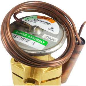 Emerson TCLE 12 HW Alco Thermostatic Expansion Valve for R22 and R407C 12 tons with external equalization 1/4 in SAE, 1/2 x 5/8 ODF solder connection, operating range -10 F to 50 F