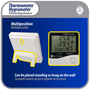 Appli Parts APTT-DWDH Termometro, Reloj e Higrometro -10 C a 50 C (-4 F to 122 F) 10 to 99 RH Appli Parts APTT-DWDH Termometro, Reloj e Higrometro -10 C a 50 C (-4 F to 122 F) 10 to 99 RH