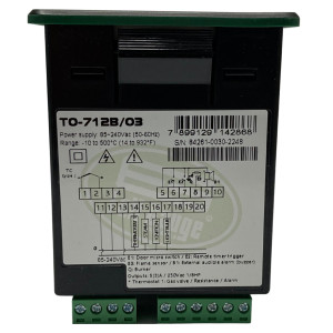 Full Gauge Termostato para Horno 85-265V 50/60hz  -10C A 500C Thermon, para Gas, Electrico o Madera, -10C A 500C, 4 Salidas para Relay, 2 Entrada Digital, 1 Sensor de Llama, 1 Alarma InternaTO-712B Full Gauge Termostato para Horno 85-265V 50/60hz  -10C A 500C Thermon, para Gas, Electrico o Madera, -10C A 500C, 4 Salidas para Relay, 2 Entrada Digital, 1 Sensor de Llama, 1 Alarma InternaTO-712B