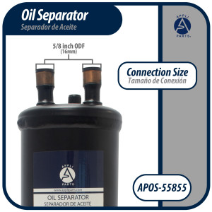 Appli Parts APOS-55855 Separador de Aceite 5/8 pulg ODF Soldable, CFC,HCFC,HFC,R22,R407C,R502,R134a,R404A,R507, Temperatura de trabajo desde -10 C a 130 C Appli Parts APOS-55855 Separador de Aceite 5/8 pulg ODF Soldable, CFC,HCFC,HFC,R22,R407C,R502,R134a,R404A,R507, Temperatura de trabajo desde -10 C a 130 C