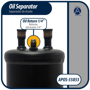 Appli Parts APOS-55855 Separador de Aceite 5/8 pulg ODF Soldable, CFC,HCFC,HFC,R22,R407C,R502,R134a,R404A,R507, Temperatura de trabajo desde -10 C a 130 C Appli Parts APOS-55855 Separador de Aceite 5/8 pulg ODF Soldable, CFC,HCFC,HFC,R22,R407C,R502,R134a,R404A,R507, Temperatura de trabajo desde -10 C a 130 C