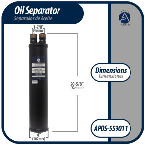 Appli Parts APOS-559011 Separador de Aceite 1 3/8 pulg ODF Soldable, CFC,HCFC,HFC,R22,R407C,R502,R134a,R404A,R507, Temperatura de trabajo desde -10 C a 130 C Appli Parts APOS-559011 Separador de Aceite 1 3/8 pulg ODF Soldable, CFC,HCFC,HFC,R22,R407C,R502,R134a,R404A,R507, Temperatura de trabajo desde -10 C a 130 C
